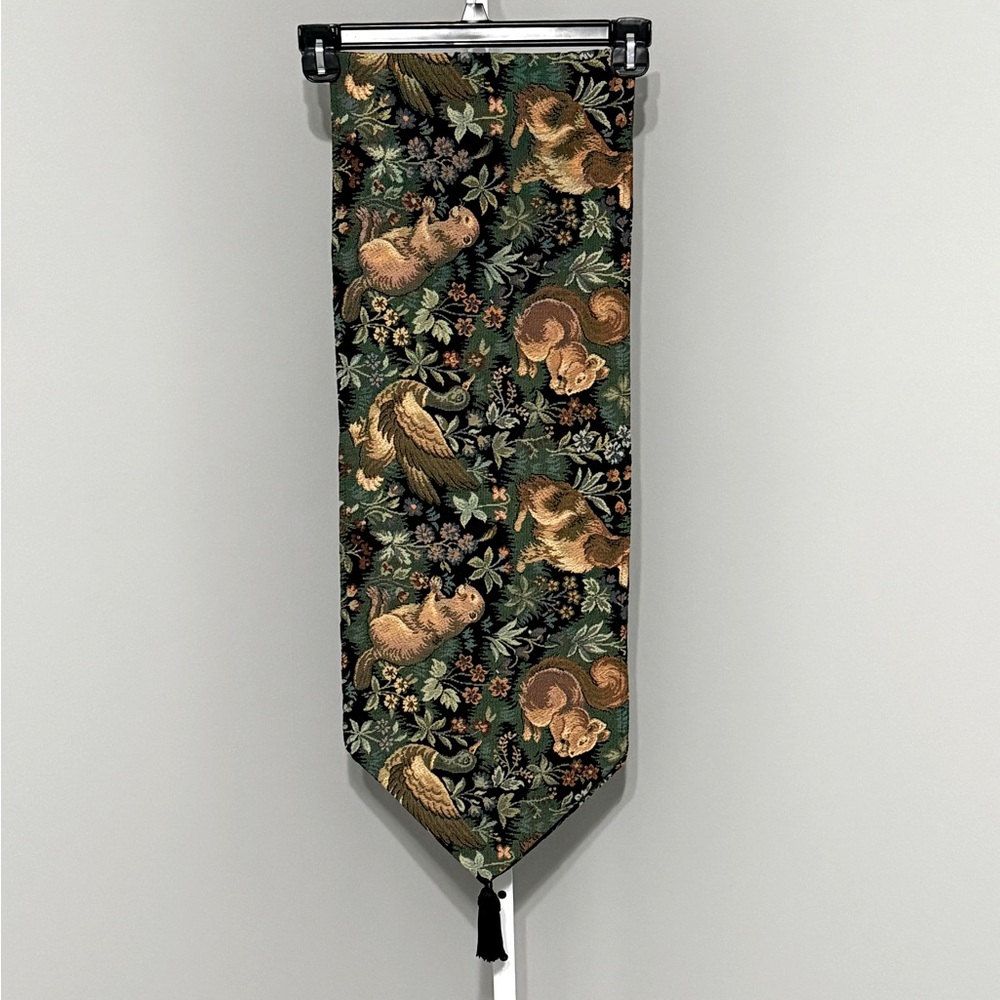 Portofino Tapestry Table Runner – Woodland Squirrels-Ducks Design